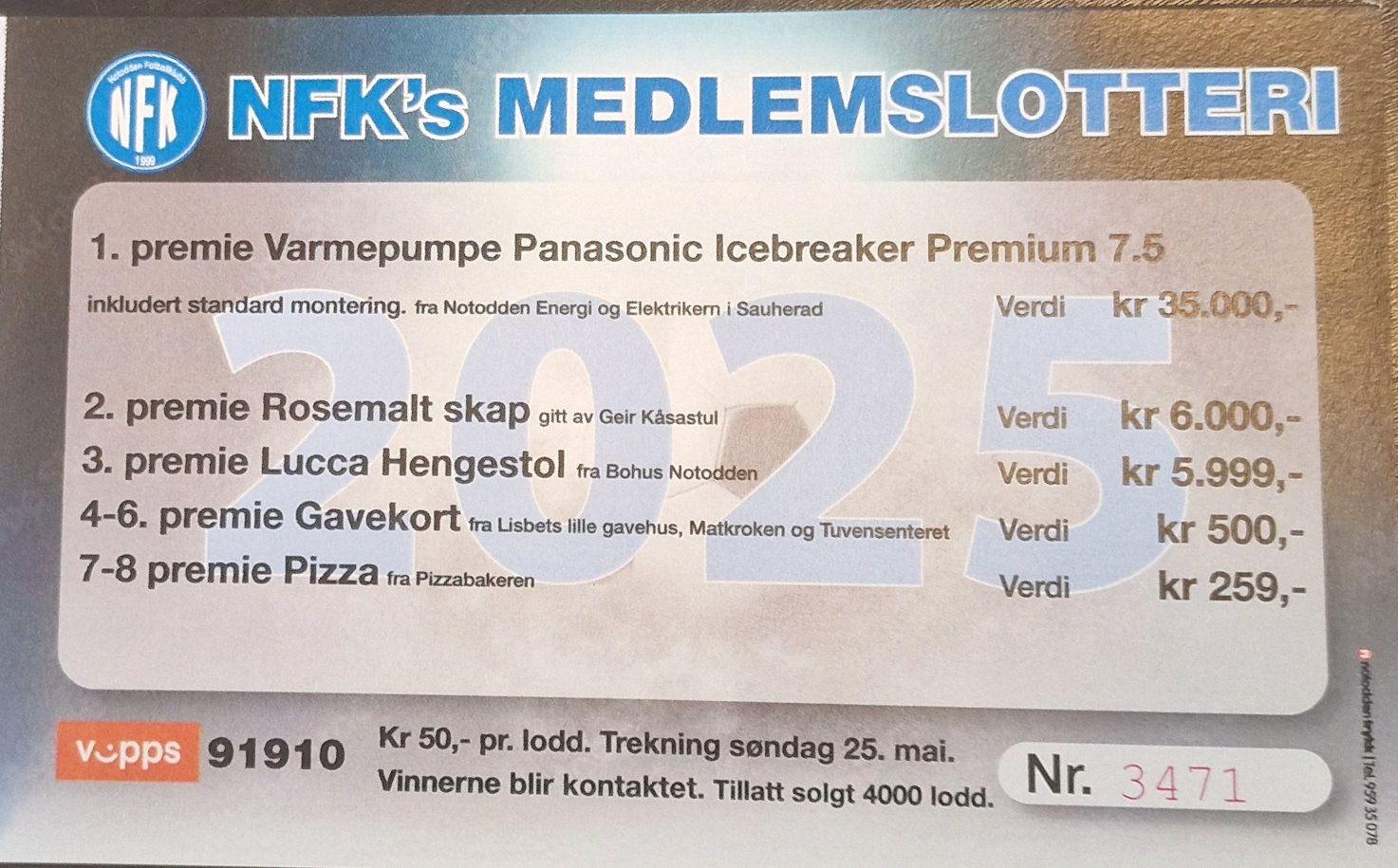 TREKNING NFK's MEDLEMSLOTTERI 2025 image